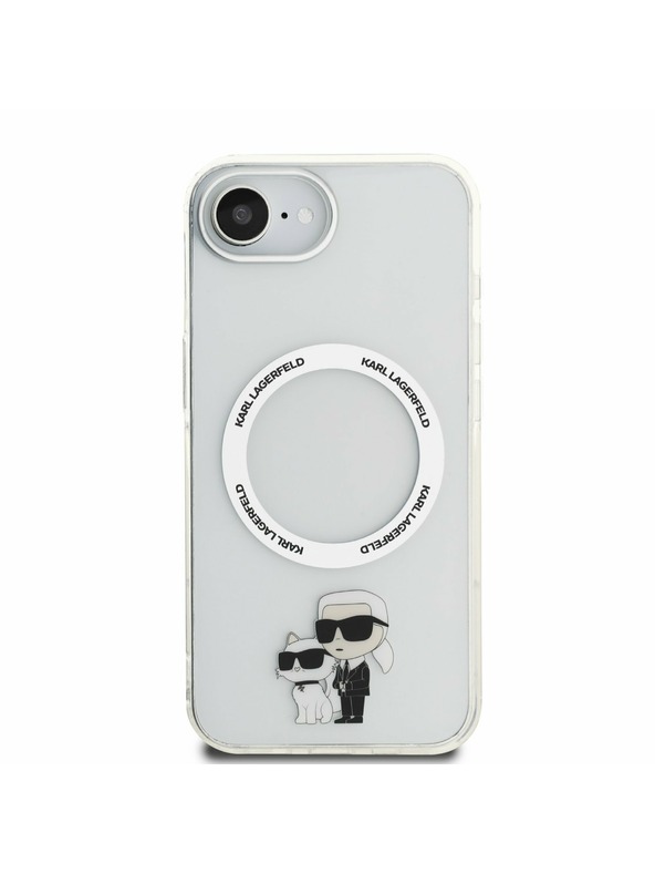 Karl Lagerfeld Karl Lagerfeld IML Karl a Choupette MagSafe Zadný kryt pre iPhone 16e Priehľadný