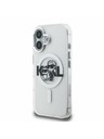 Karl Lagerfeld Karl Lagerfeld IML Trblietavý Karl a Choupette Náčrt MagSafe Zadný kryt pre iPhone 16 Priehľadný