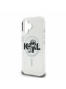 Karl Lagerfeld Karl Lagerfeld IML Trblietavý Karl a Choupette Náčrt MagSafe Zadný kryt pre iPhone 16 Priehľadný