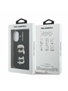 Karl Lagerfeld Karl Lagerfeld Zrnitý PU K&CH Hlavy Zadný kryt pre iPhone 16 Čierny