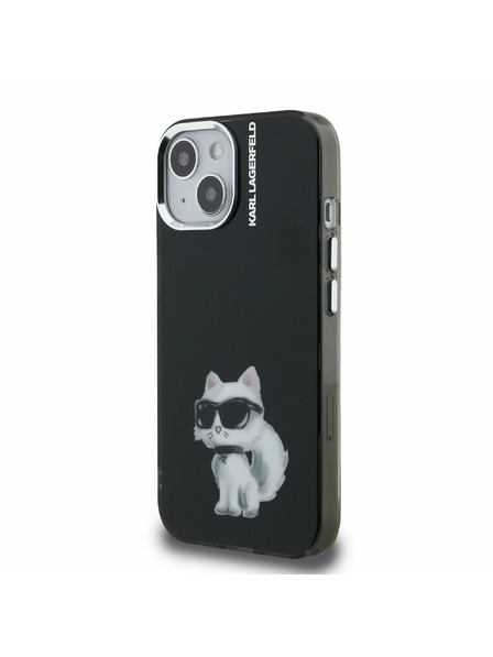 Karl Lagerfeld Karl Lagerfeld IML Akvarel Choupette Zadný kryt pre iPhone 15 Čierny