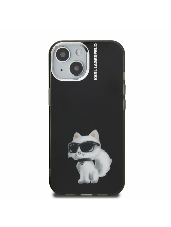 Karl Lagerfeld Karl Lagerfeld IML Akvarel Choupette Zadný kryt pre iPhone 15 Čierny
