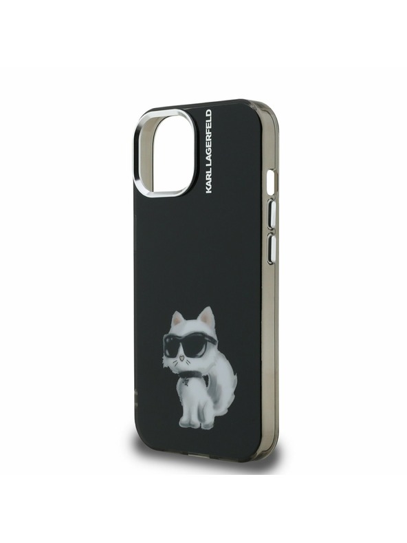 Karl Lagerfeld Karl Lagerfeld IML Akvarel Choupette Zadný kryt pre iPhone 15 Čierny