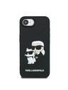 Karl Lagerfeld Karl Lagerfeld 3D Gumový Karl a Choupette Zadný kryt pre iPhone 16e Čierny