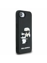 Karl Lagerfeld Karl Lagerfeld 3D Gumový Karl a Choupette Zadný kryt pre iPhone 16e Čierny