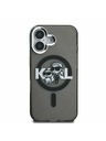 Karl Lagerfeld Karl Lagerfeld IML Trblietavý Karl a Choupette Náčrt MagSafe Zadný kryt pre iPhone 16 Čierny