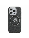 Karl Lagerfeld Karl Lagerfeld IML K&CH Hlavy Opakované Logo MagSafe Zadný kryt pre iPhone 15 Pro Čierny