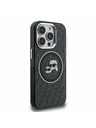 Karl Lagerfeld Karl Lagerfeld IML K&CH Hlavy Opakované Logo MagSafe Zadný kryt pre iPhone 15 Pro Čierny