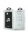 Karl Lagerfeld Karl Lagerfeld Fixed Glitter Metal K&CH zadný kryt pre iPhone 16e čierny