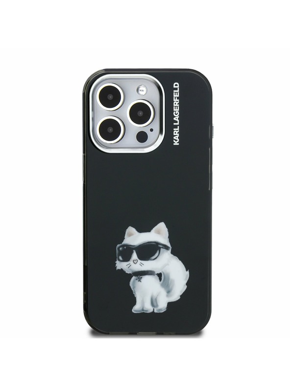 Karl Lagerfeld Karl Lagerfeld IML Aquarelle Choupette zadný kryt pre iPhone 15 Pro čierny