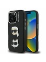 Karl Lagerfeld Karl Lagerfeld Grained PU K&CH Heads zadný kryt pre iPhone 16 Pro Max čierny