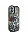 Karl Lagerfeld Karl Lagerfeld Liquid Glitter Scattered Choupette zadný kryt pre iPhone 16 čierny