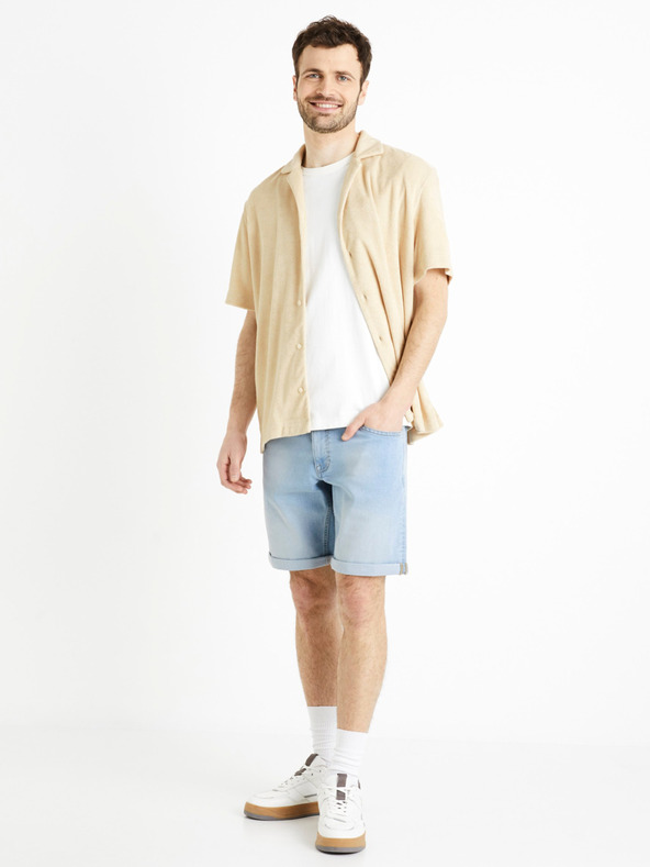 Celio Béžové pánske tričko Celio Dabob