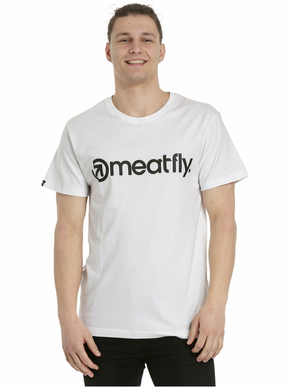 Meatfly Meatfly pánske tričko MF Logo White | Biela | Veľkosť M | 100% bavlna