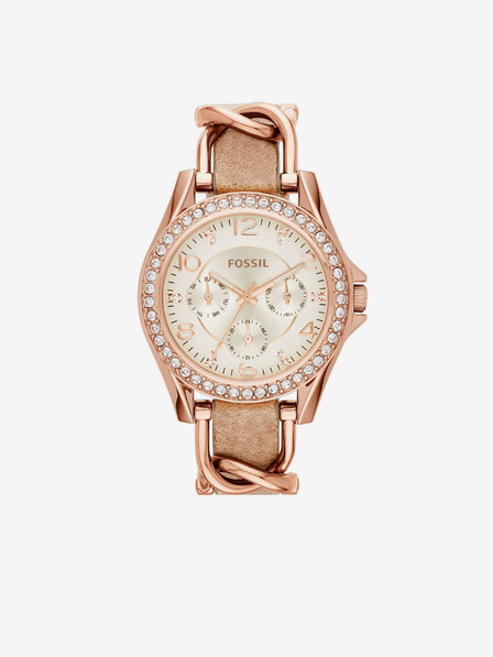 Fossil Ružovozlaté dámske hodinky Fossil Riley