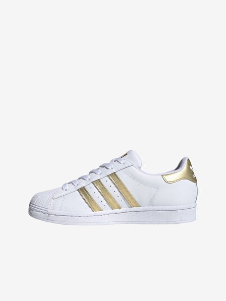 adidas Originals Zlaté a biele dámske kožené tenisky adidas Originals Superstar