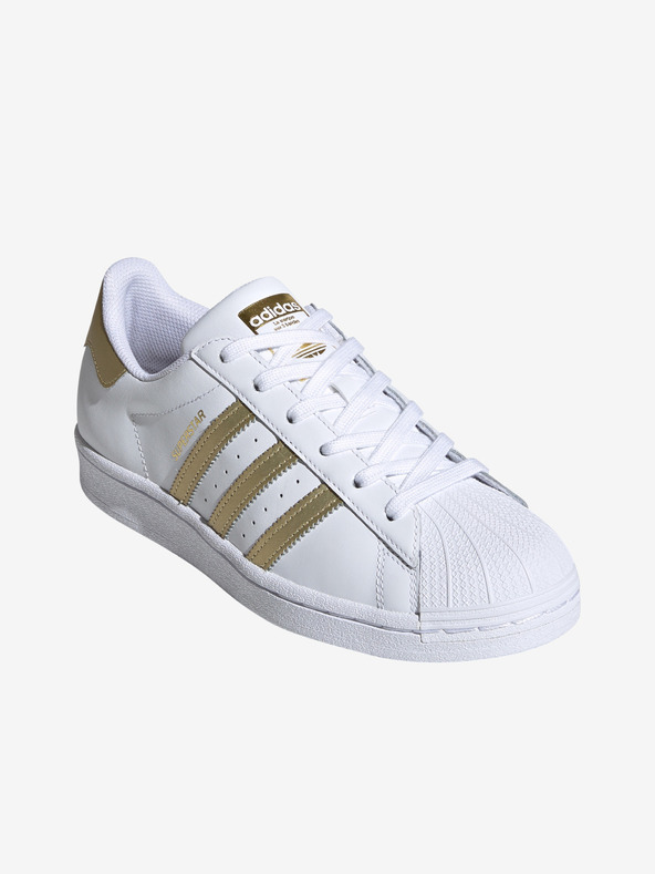 adidas Originals Zlaté a biele dámske kožené tenisky adidas Originals Superstar