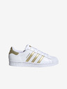adidas Originals Zlaté a biele dámske kožené tenisky adidas Originals Superstar
