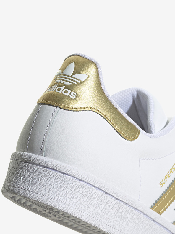 adidas Originals Zlaté a biele dámske kožené tenisky adidas Originals Superstar
