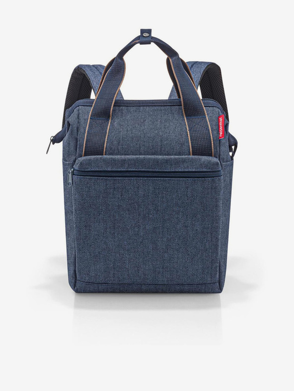 Reisenthel Tmavmodrý riflový batoh a taška 2v1 Reisenthel Allrounder R Herringbone Dark Blue