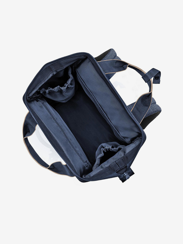 Reisenthel Tmavmodrý riflový batoh a taška 2v1 Reisenthel Allrounder R Herringbone Dark Blue