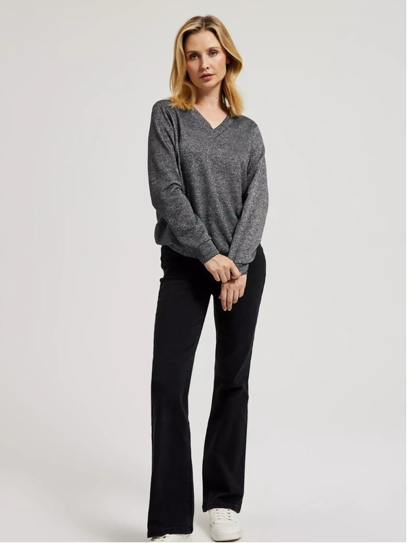 Moodo Dámsky sveter - sivá melír