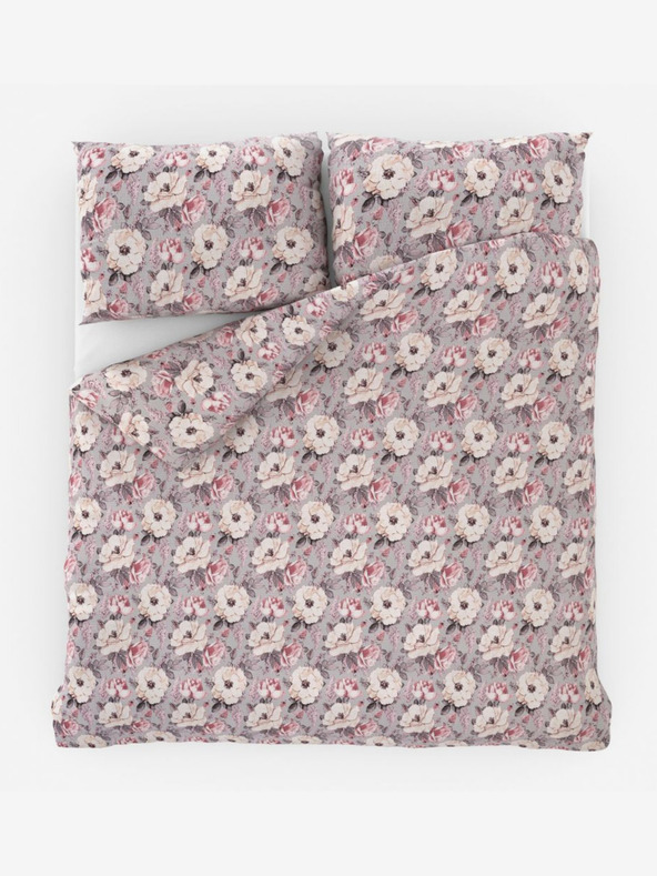 Kvalitex Francúzska krepová posteľná bielizeň 200x200, 70x90cm Ester sivá Kvalitex