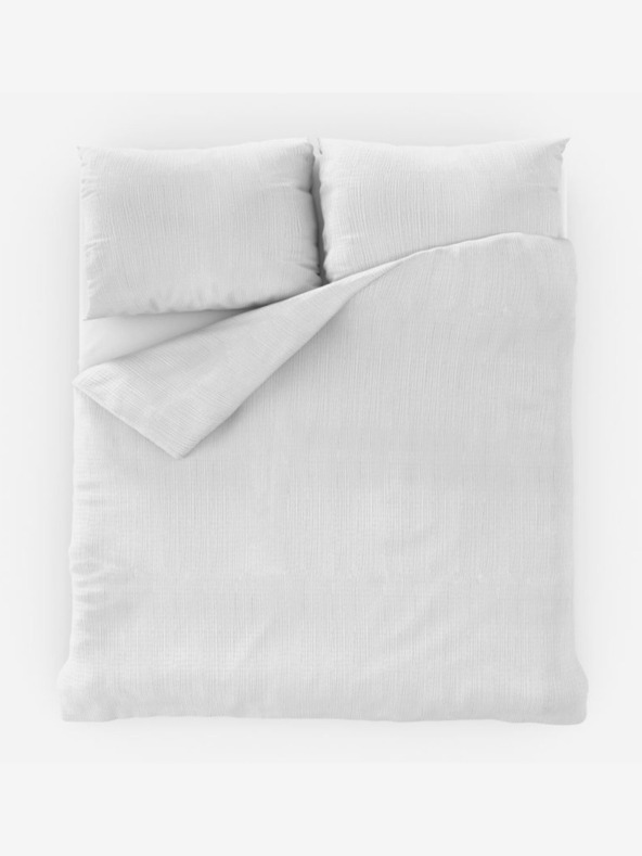 Kvalitex Francúzske krepové posteľné obliečky 200x200, 70x90cm biele Kvalitex
