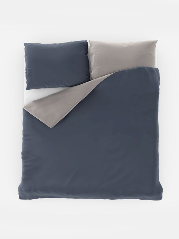 Kvalitex Saténové francúzske posteľné obliečky LUXURY COLLECTION 1+2, 240x200, 70x90cm tmavosivé / svetlosivé