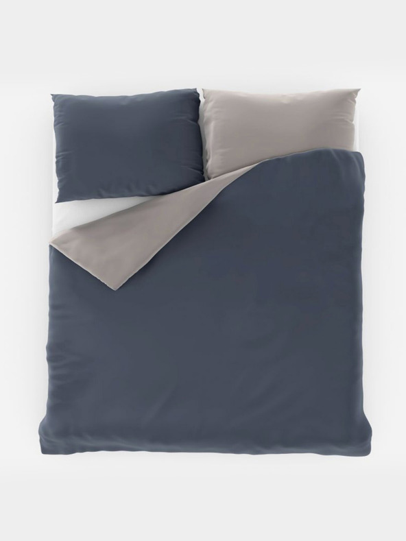 Kvalitex Saténové francúzske posteľné obliečky LUXURY COLLECTION 1+2, 220x200, 70x90cm tmavo šedé / svetlo šedé