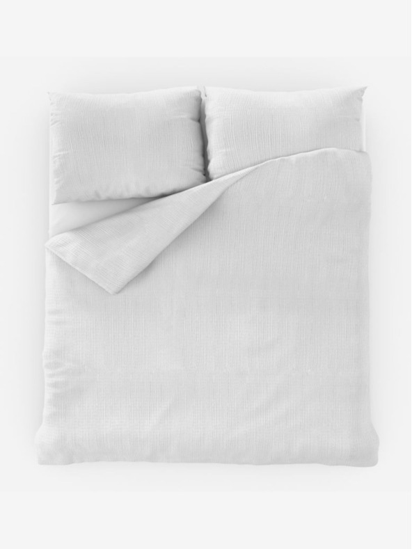 Kvalitex Francúzska predĺžená krepová posteľná bielizeň 240x220, 70x90cm biela Kvalitex