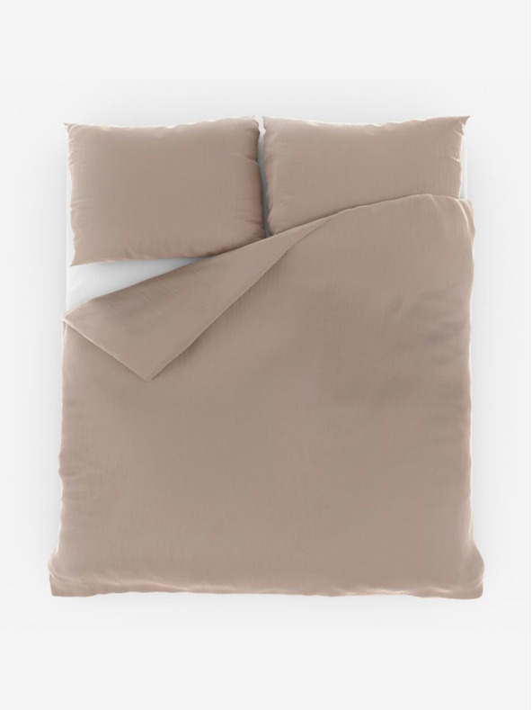 Kvalitex Francúzske mušelínové posteľné obliečky 220x200, 70x90cm béžové Kvalitex