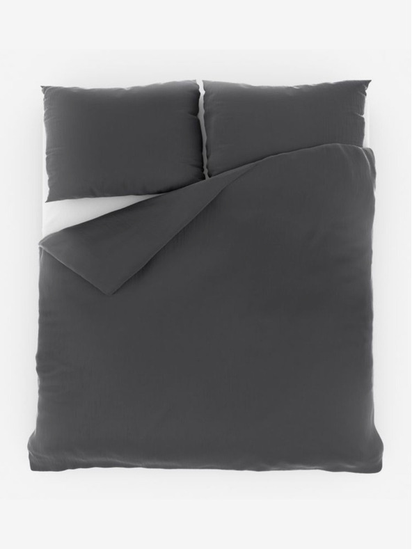 Kvalitex Francúzske mušelínové posteľné obliečky 200x200, 70x90cm tmavosivé Kvalitex