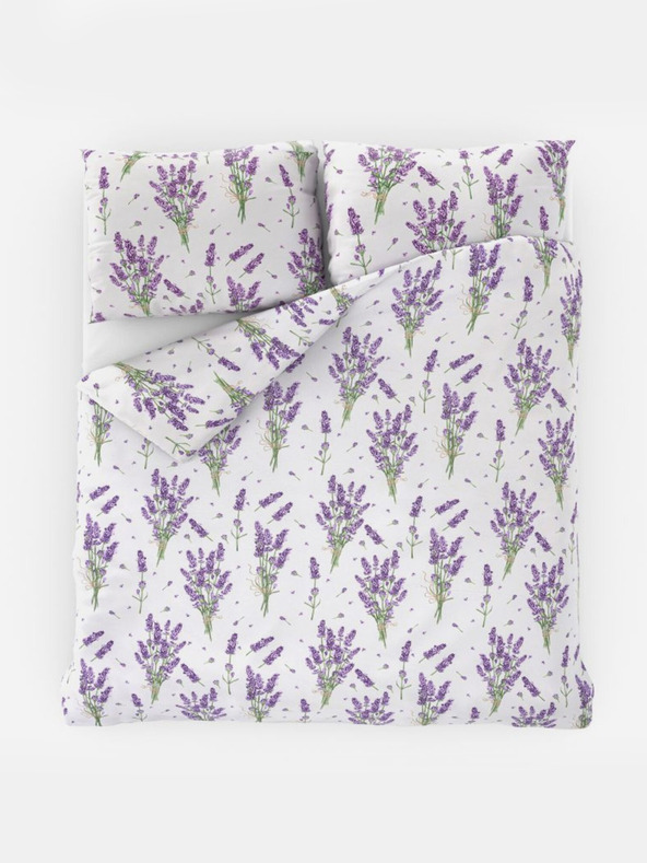 Kvalitex Francúzska bavlnená posteľná bielizeň PROVENCE COLLECTION 200x200, 70x90cm LEVANDULE fialová Kvalitex