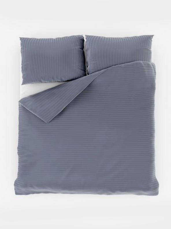 Kvalitex Saténové predĺžené posteľné obliečky s prúžkom 140x220, 70x90cm TMAVO ŠEDÉ