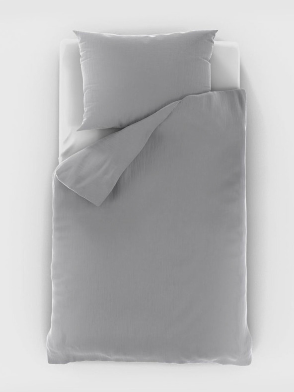 Kvalitex Mušelínová posteľná bielizeň 140x200, 70x90cm svetlosivá Kvalitex