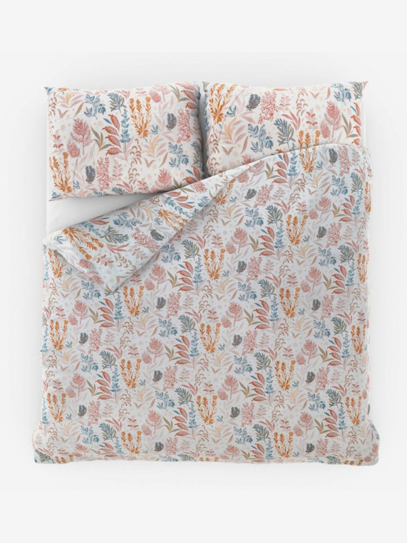 Kvalitex Saténové francúzske posteľné obliečky Luxury Collection 1+2, 220x200, 70x90cm Coral garden Kvalitex
