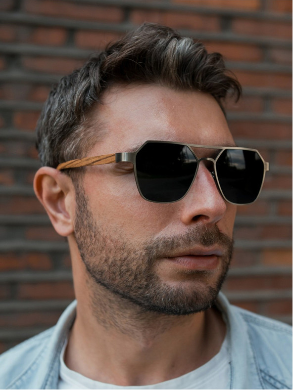 VEYREY VeyRey Slnečné okuliare Orkat polarizačné Oválne Čierne sklíčka Univerzálne