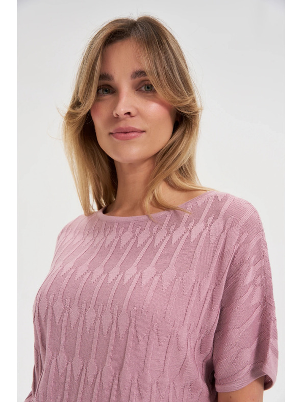 Moodo Ružový úpletový top Moodo