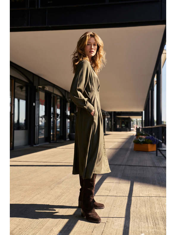 Moodo Khaki košeľové šaty Moodo