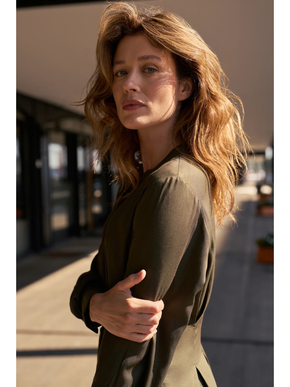 Moodo Khaki košeľové šaty Moodo