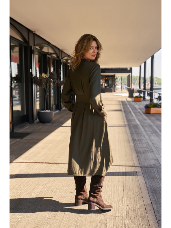 Moodo Khaki košeľové šaty Moodo