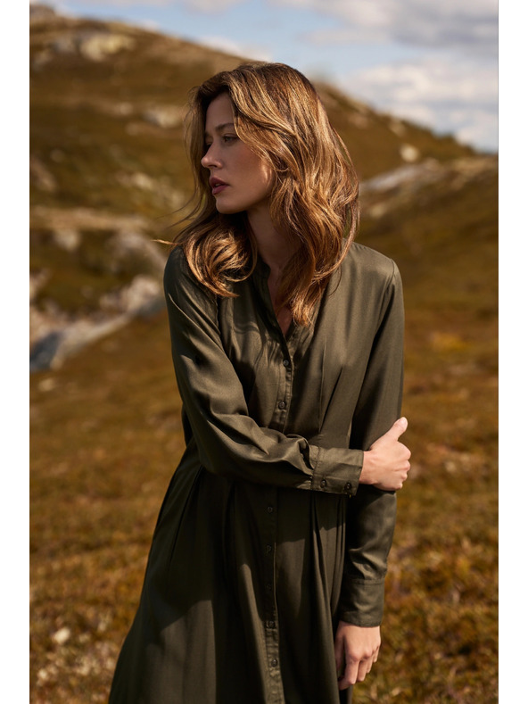 Moodo Khaki košeľové šaty Moodo