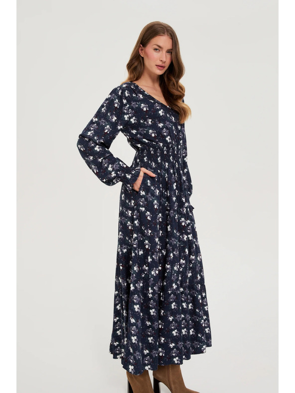 Moodo Tmavo modré košeľové šaty Moodo