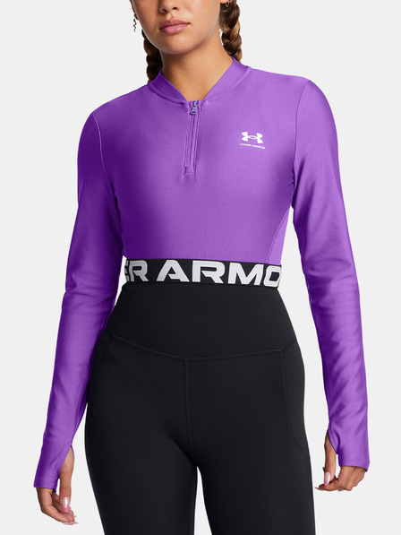 Under Armour Dámske tričko Under Armour HeatGear Rib 1/4 Zip LS-PPL