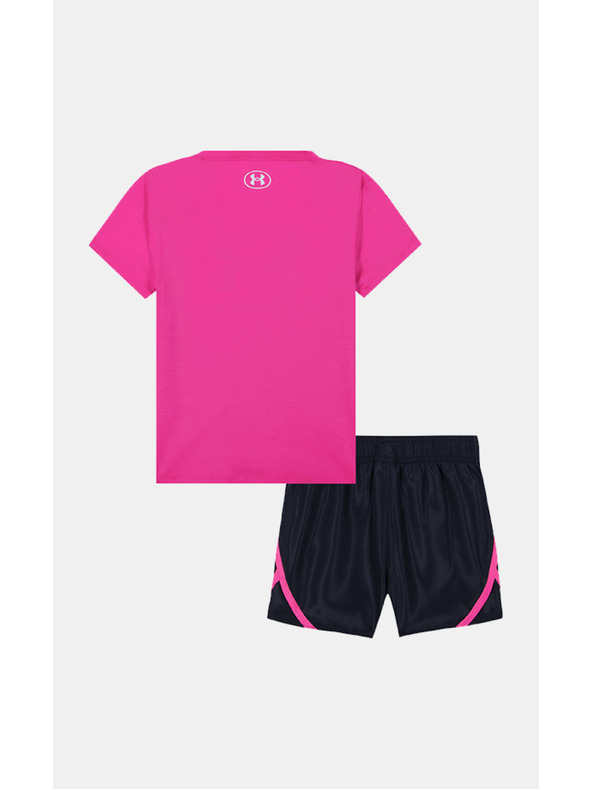 Under Armour Dievčenský set Under Armour UA LOGO WOVEN SHORT SET-PNK