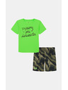Under Armour Chlapčenský set Under Armour UA TECH PRINTED SS SHORT SET-GRN
