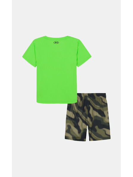 Under Armour Chlapčenský set Under Armour UA TECH PRINTED SS SHORT SET-GRN