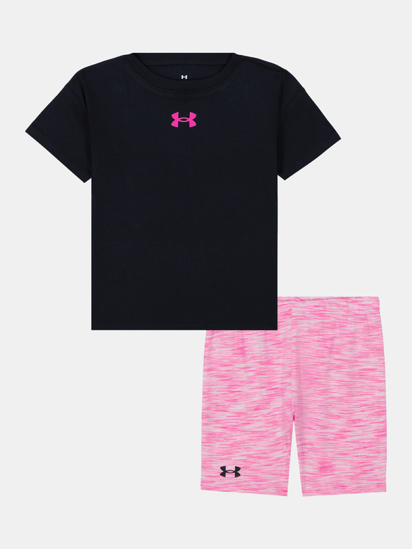 Under Armour Dievčenský set Under Armour UA TWIST BIKE SHORT SET-BLK