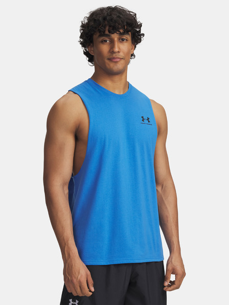 Under Armour Pánske tielko Under Armour UA LEFT CHEST CUT OFF TANK-BLU